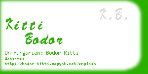 kitti bodor business card